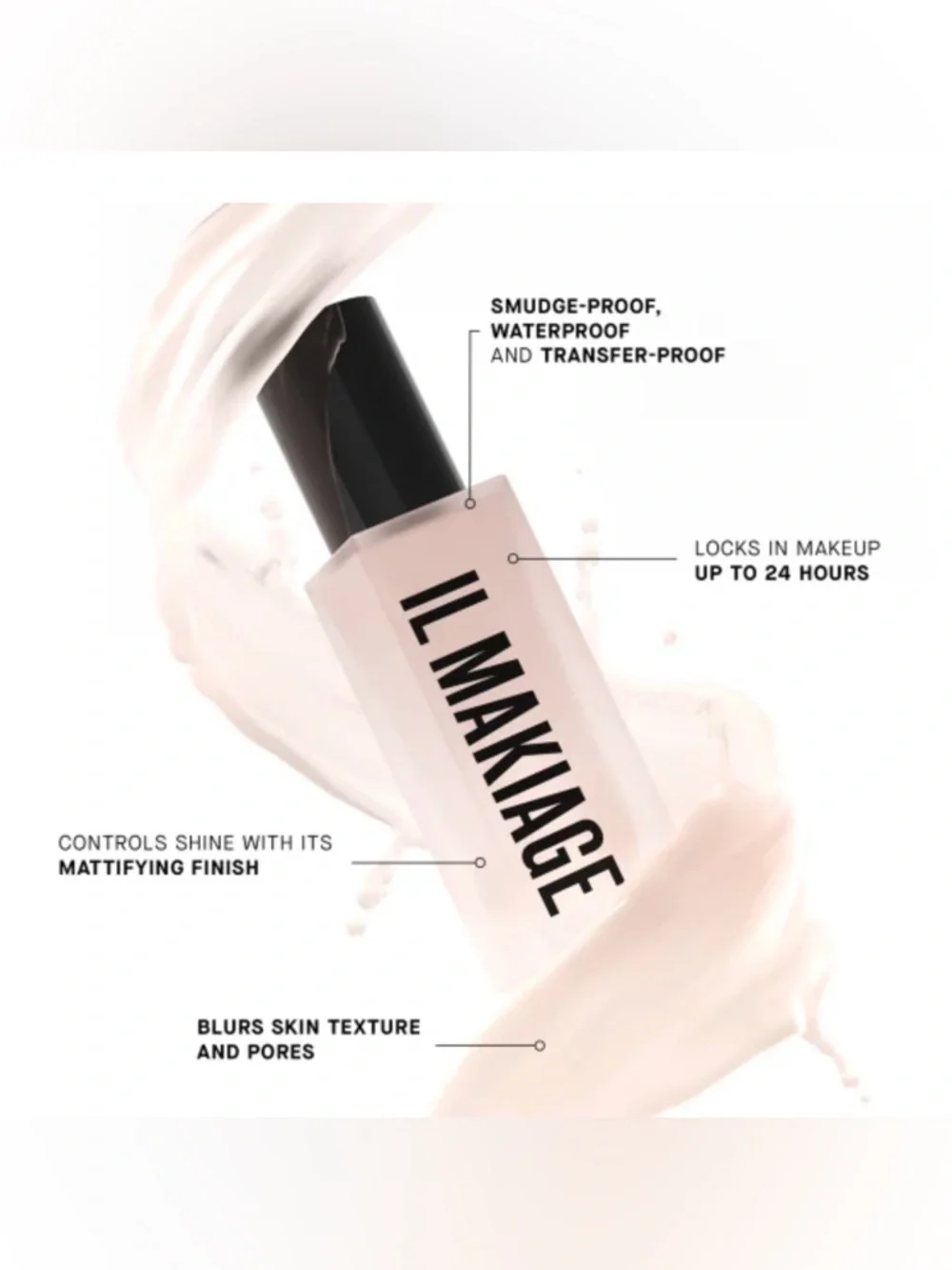 IL MAKIAGE Mattifying Makeup Setting Spray – Black Cap, Pale Pink Bottle